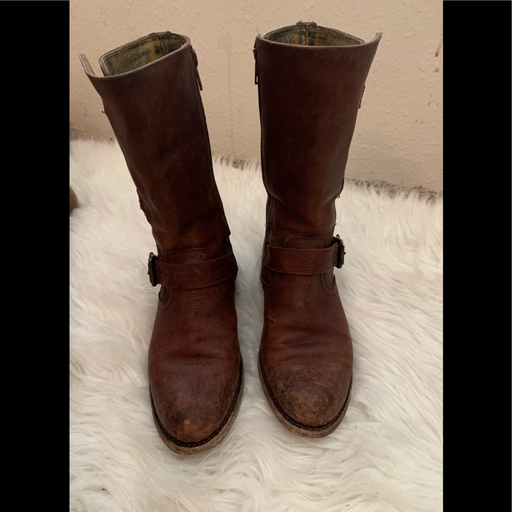 Frye side buckle boots